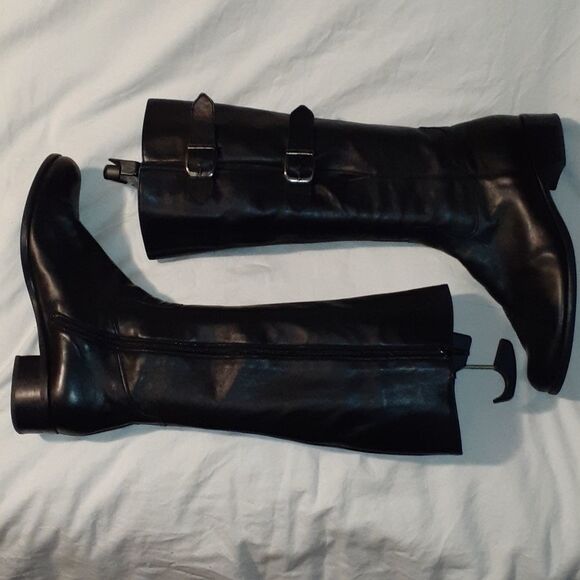 Gabor Astoria Knee High Leather Buckle Boots Black - Picture 4 of 12